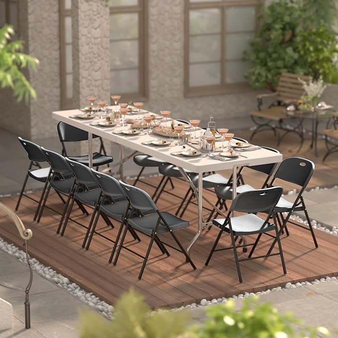 Nazhura 350 Weight Limit Heavy Duty Plastic Folding Chair - Image 8