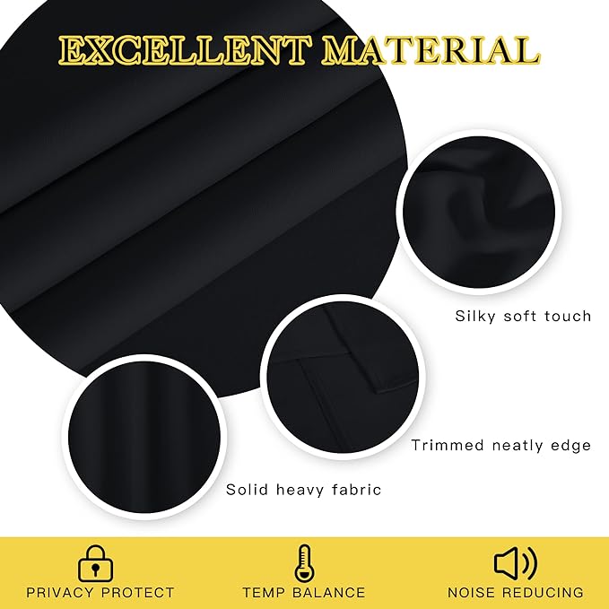 NICETOWN Black Out Curtain for Bedroom 102 inches Long, Grommet Thermal - Image 4