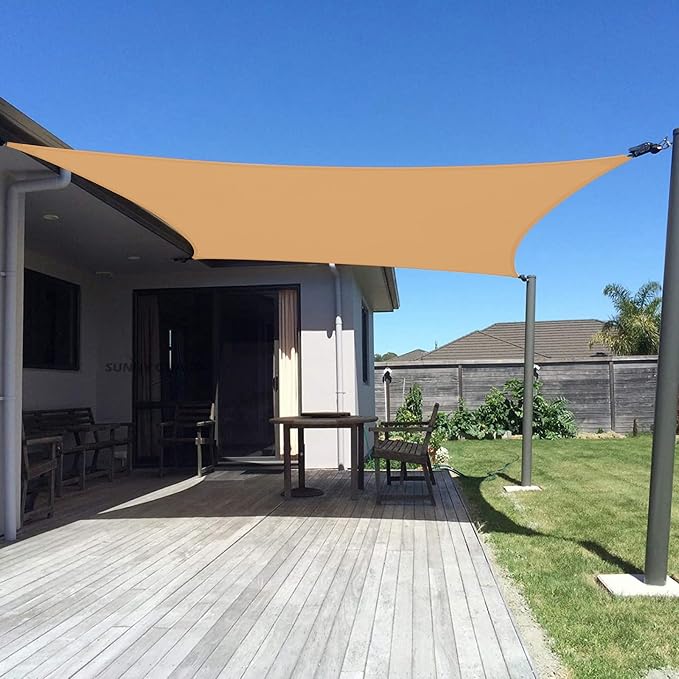 SUNNY GUARD Custom Size 6'x15' Peach Fuzz Sun Shade Sail Rectangle UV Block by SUNNYGUARD
