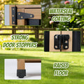 Storage Shed Cabinet, Brown Wood & Metal, Lockable Doors