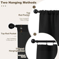 Outdoor Curtains Set of 6 Panels, 54x108 Inch, Black Waterproof Polyester