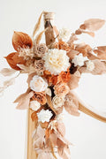 Artificial Flower Arch Decor Set, 4 Pieces, Ivory and White Drapes