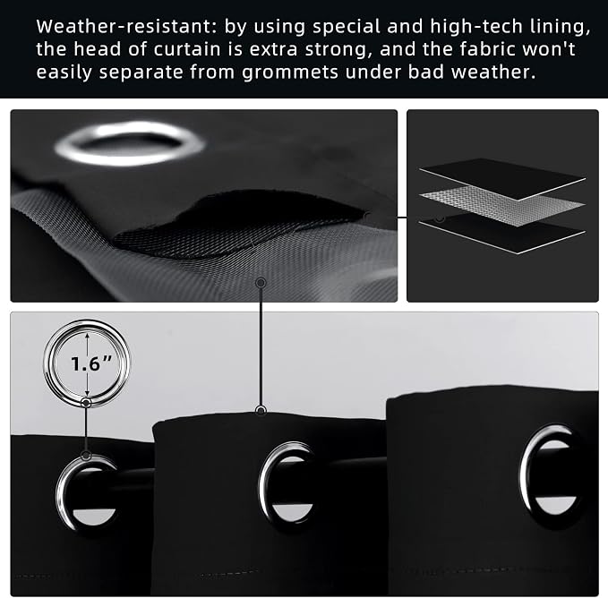 Waterproof Outdoor Curtain W105 x L84 - Image 3
