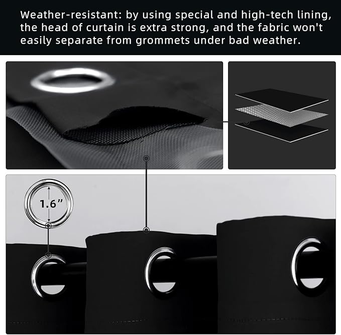 Outdoor Indoor Curtains W52 x L72 - Image 3