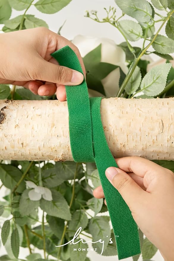 Artificial Flower Garland Arch Swags, 6.5 Ft, White-Sage Green Silk