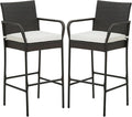 COSTWAY Wicker Bar Stools Set of 2, Patio Bar Height Chairs by COSTWAY