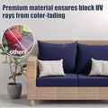 Cushion Covers, Navy Blue Stretch-Fit 8-Piece Set, 95% Polyester