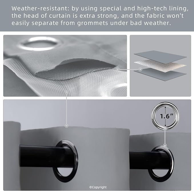 Waterproof Outdoor Curtain W84 x L84 - Image 3