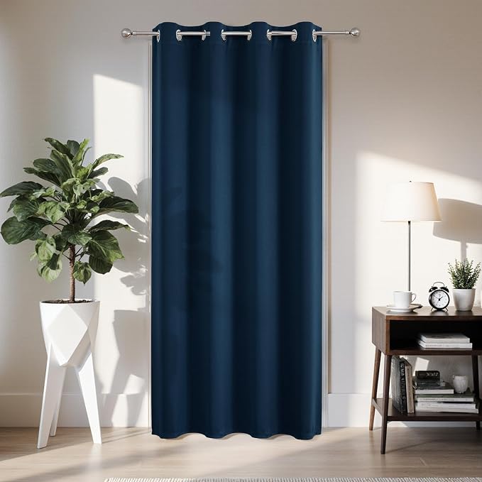 Joydeco Blackout Door Curtain for Doorway Privacy 84 Inches Long, Grommet by JOYDECO