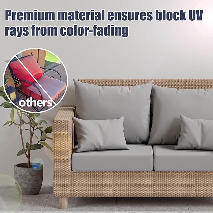 Cushion Covers 8 Pack, Stretch Fit Air-Grey Outdoor Patio Chair Covers