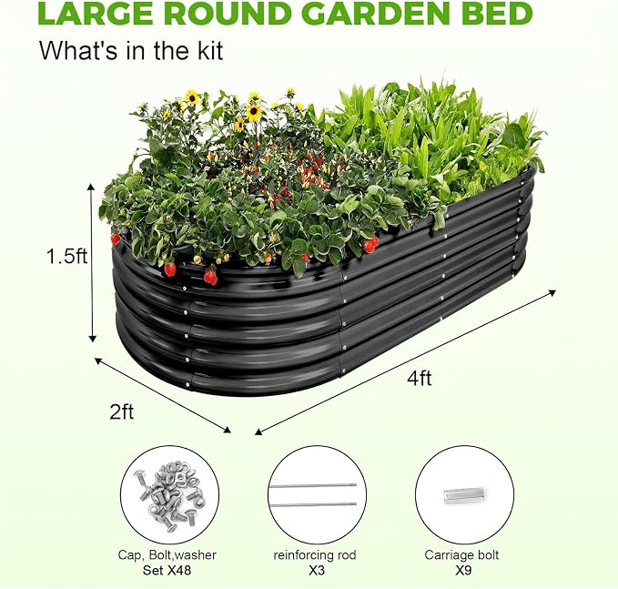 Land Guard 18“ Tall 4×2ft Galvanized Raised Garden Bed Kit, Galvanized Planter - Image 2