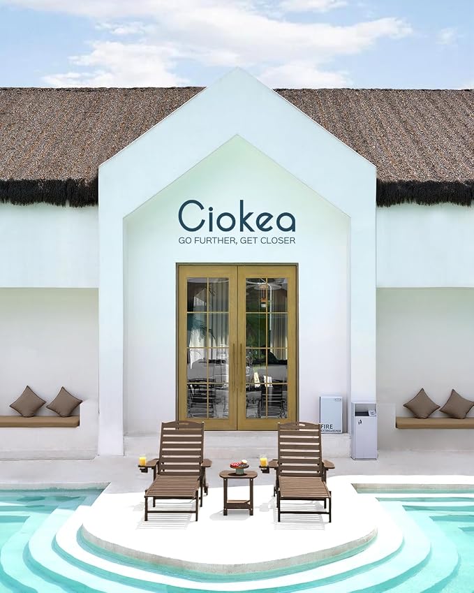 Ciokea Outdoor Lounge Chair Set of 4, All Weather Patio Chaise Lounge Chair - Image 2