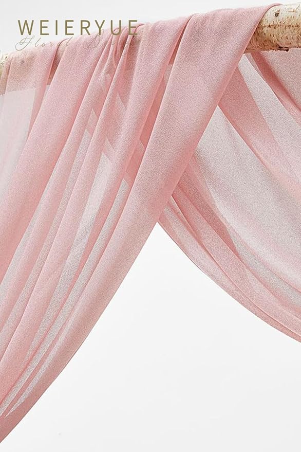 Artificial Flowers Wedding Arch Swag Kit in Cream Red with Chiffon Drape