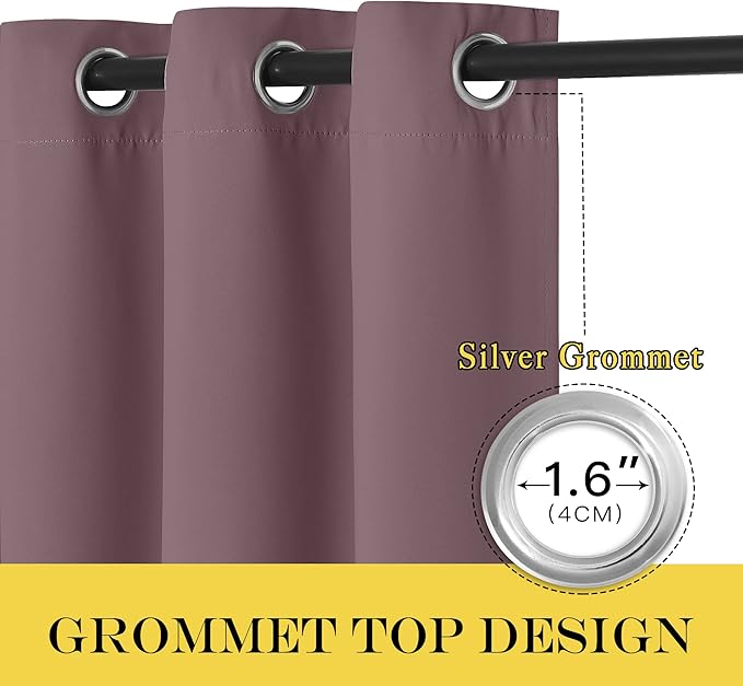 NICETOWN Patio Door Curtain Sound Blocking, Bedroom Privacy Room Divider Curtain - Image 4