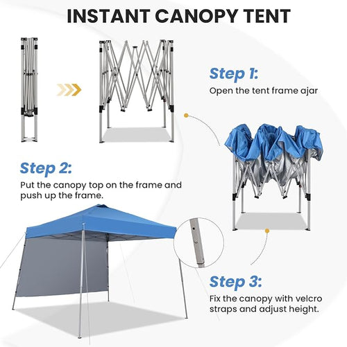 10X10 Pop Up Canopy, Slant Legs Instant Outdoor Canopy Tent - Image 2