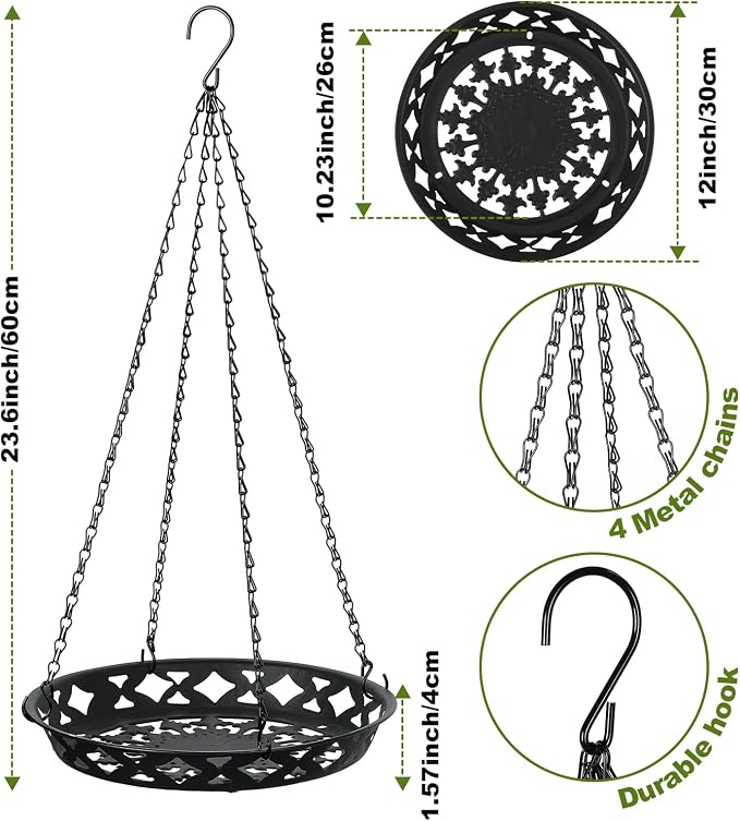 Enhon 2 Pack Plant Hanger, 12 Inch Metal Hanging Planter - Image 2
