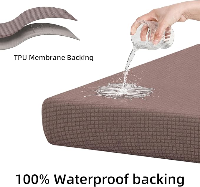 Sofa Covers for Outdoor Cushions, Stretch Fit, Camel