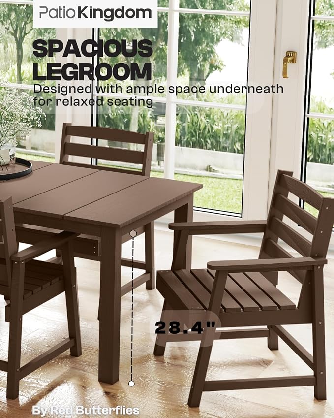 5-Piece Brown Outdoor Dining Set - Image 5