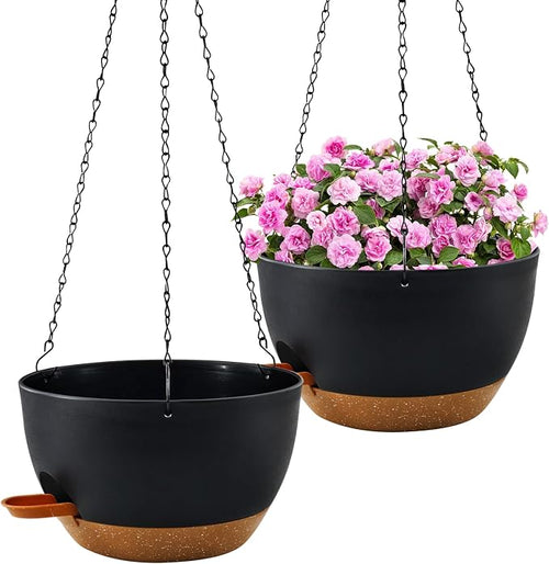 12 inch Hanging Planters for Indoor Plants, 2 Pack Self-Watering Hanging by Unknown