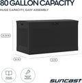 Deck Box, 80-Gal. Resin Outdoor Storage Bench with Lockable Lid