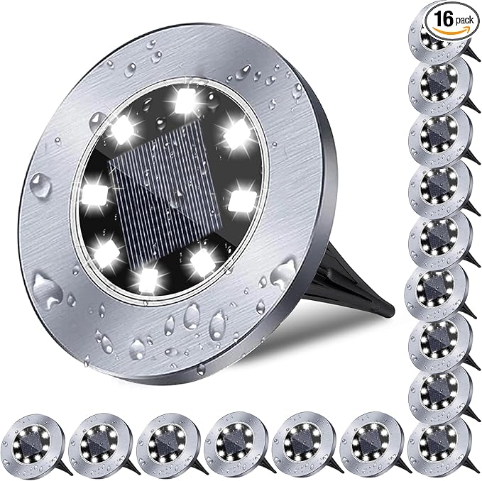 Solar Ground Light, Waterproof Solar Garden Lights, Upgraded Outdoor Garden by Rayolon