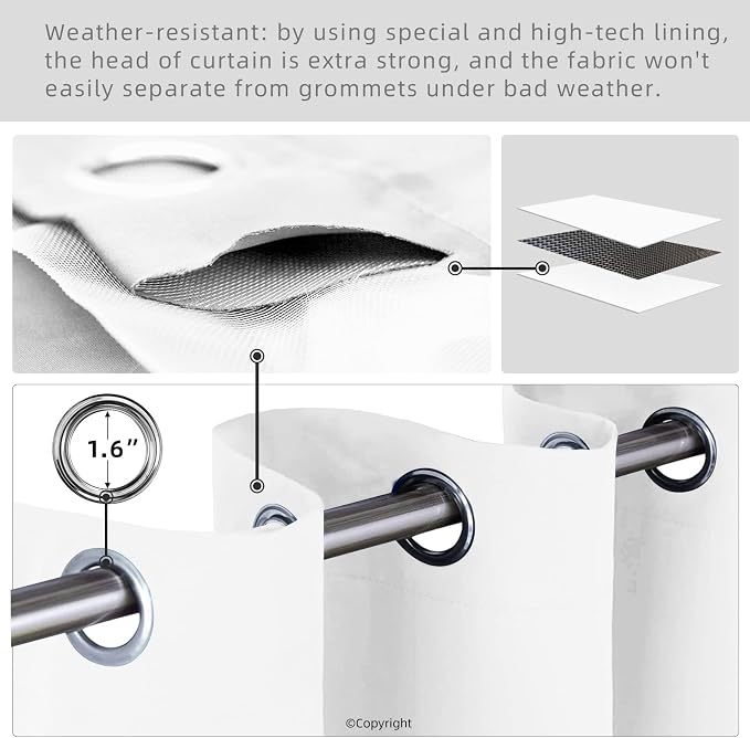 Waterproof Outdoor Curtain W105 x L108 - Image 3