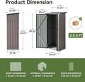 Storage Shed, Brown Galvanized Steel with Lockable Doors