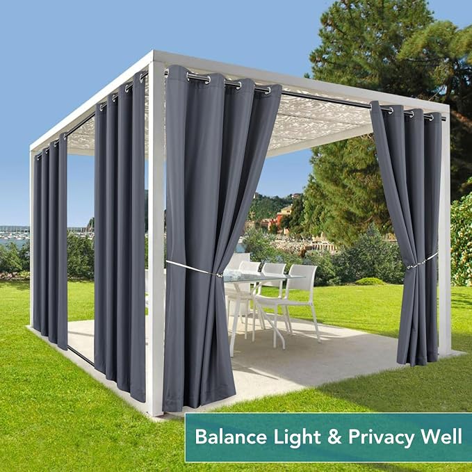 HolidayIdeas Outdoor Curtains for Patio Waterproof-4 Panels Windproof - Image 5