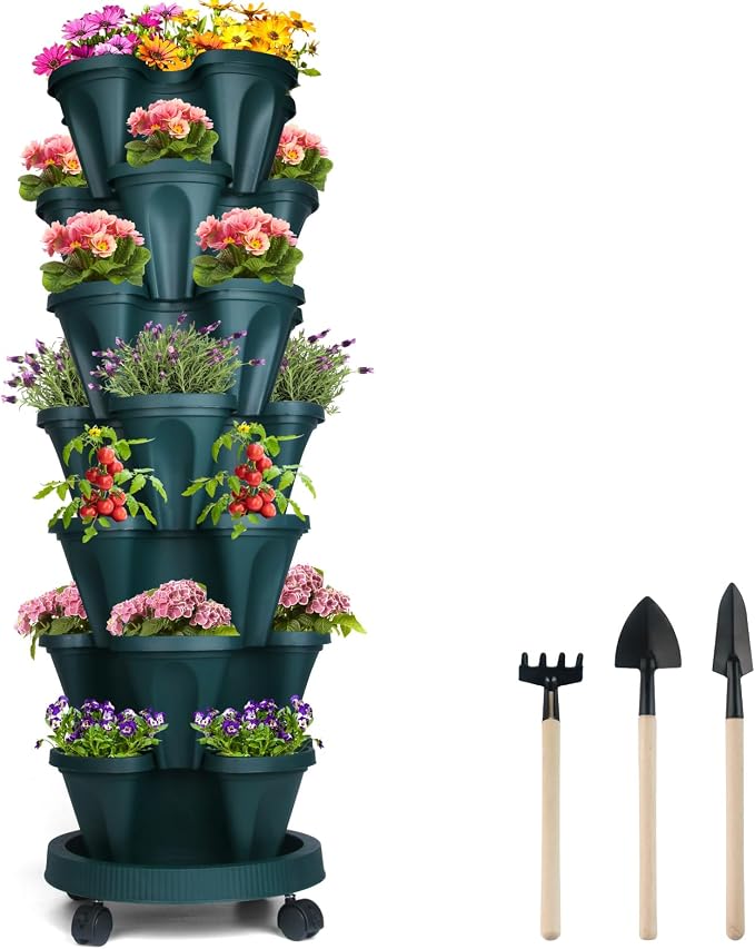 DUNCHATY Stackable Planter, Vertical Garden Planter by DUNCHATY