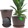 Large-Planter-Indoor-Outdoor Plant Pots, 16 inch 4 Pack Plastic Flower Pots by Myfeegoin