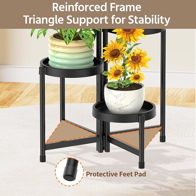 LASZOLA 4 Tiered Folding Plant Stand Indoor - Image 5