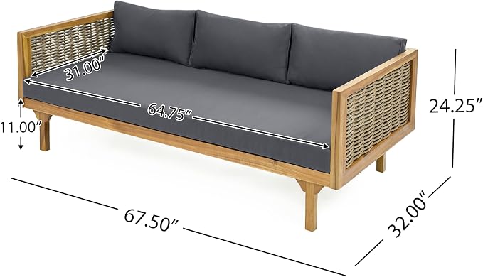 Christopher Knight Home Claremont Patio Sofa and Coffee Table Set, 2 Piece - Image 3