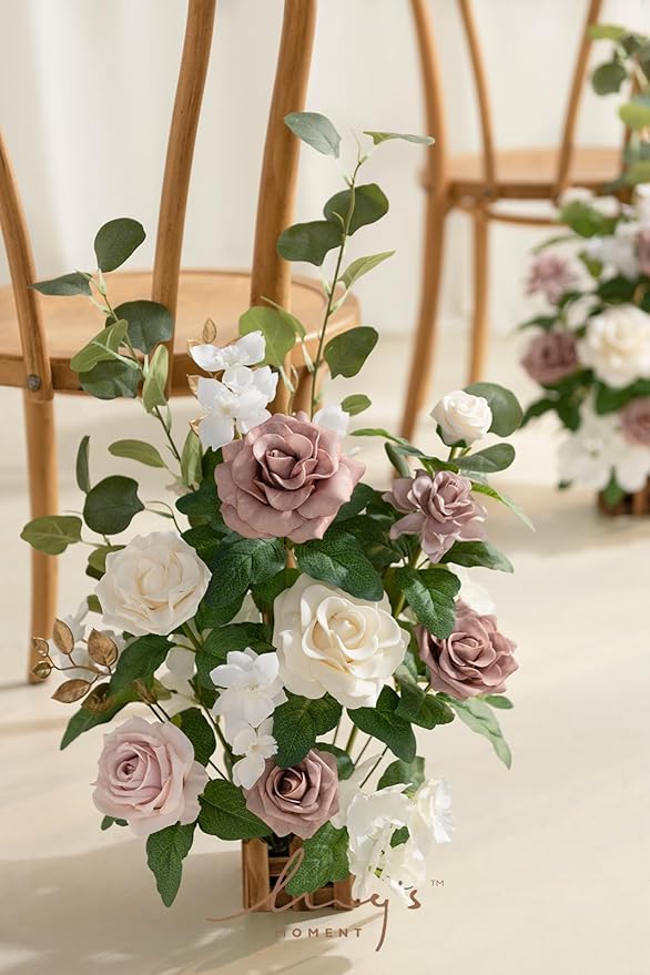 Artificial Flower Arrangements 4 Pack Dusty Rose Free-Standing Wedding Decor