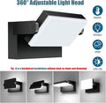 Flood Security Light 40W LED Wall Pack 4000 Lumens Black 2-Pack