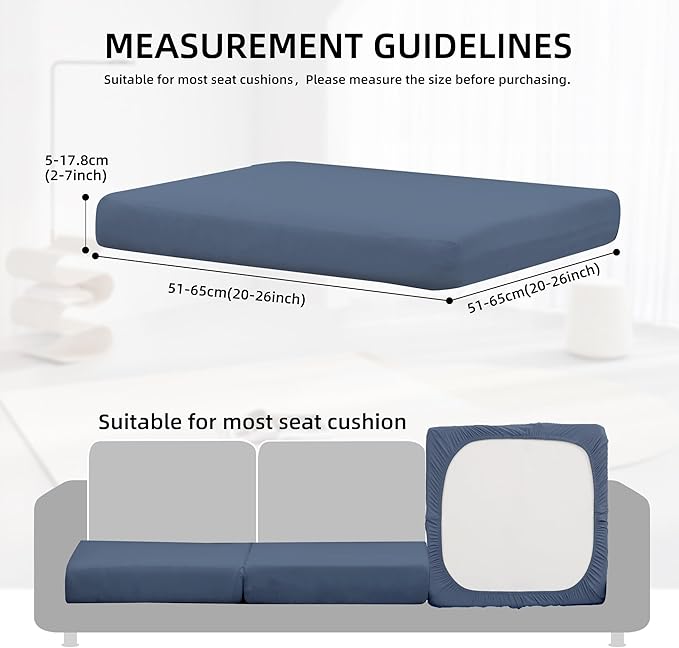 Outdoor Cushion Covers, 8 Pack Stretch Fit in Grey Blue