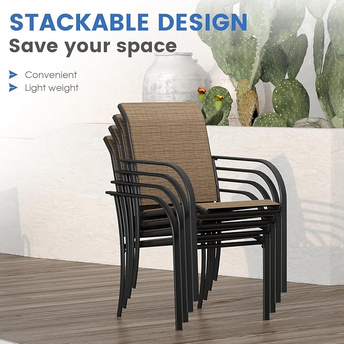 VICLLAX Patio Dining Set for 6, Outdoor Furniture Set Includes 47.2" Round - Image 5