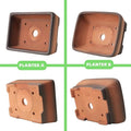 Planters: 2 Pack Rectangular Zisha Clay Pots with Drainage Holes