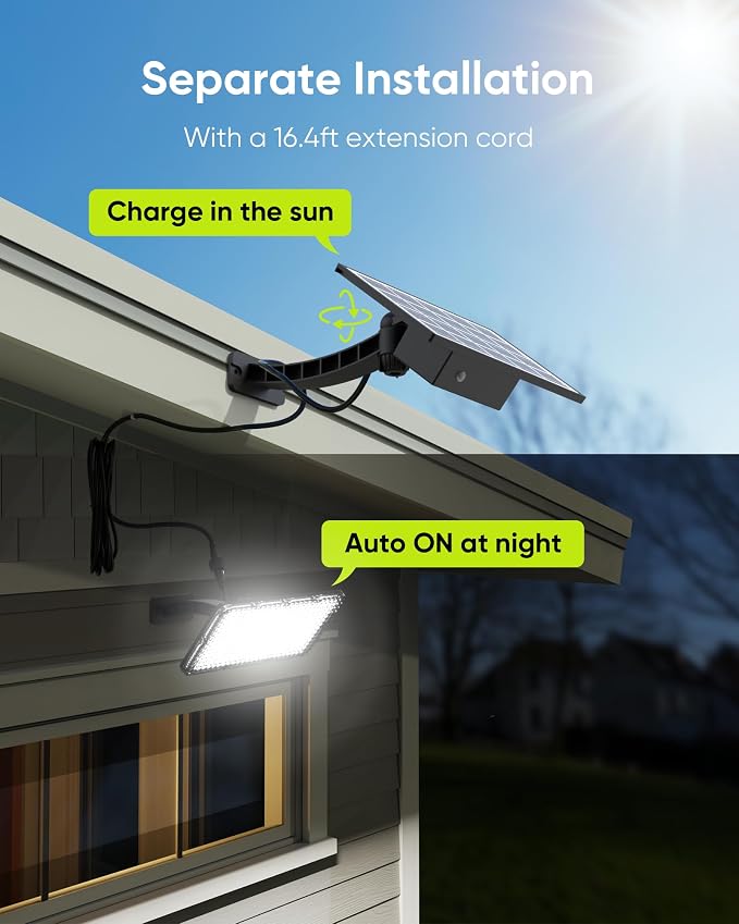 JACKYLED 1000 Lumens 299 LED Solar Lights Outdoor Bright Solar Dusk to Dawn - Image 9
