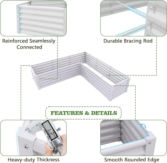 A ANLEOLIFE Set of 12 18 Inch Tall Raised Garden Beds Kit, Square & Rectangular - Image 4
