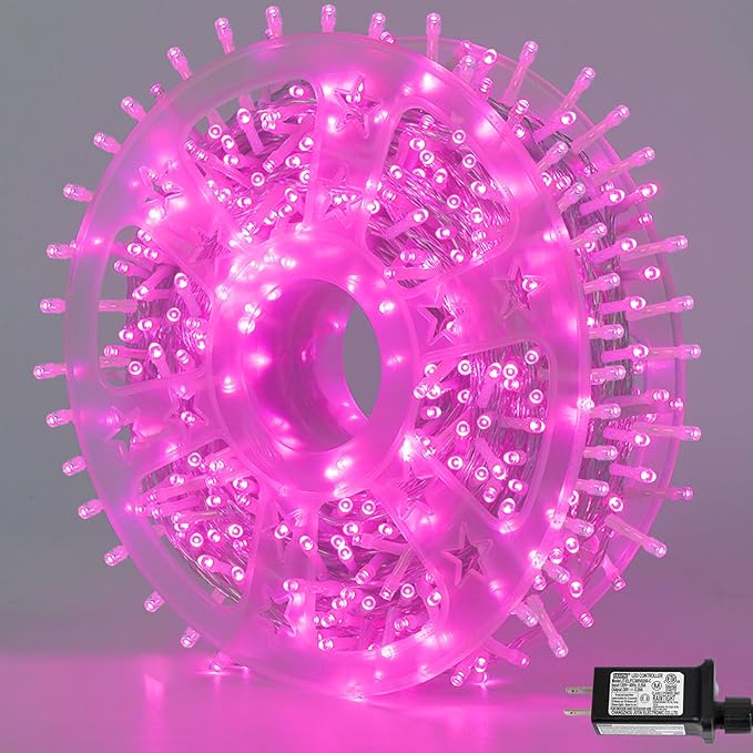 String Lights 500 LED Pink Waterproof Outdoor 165 Feet
