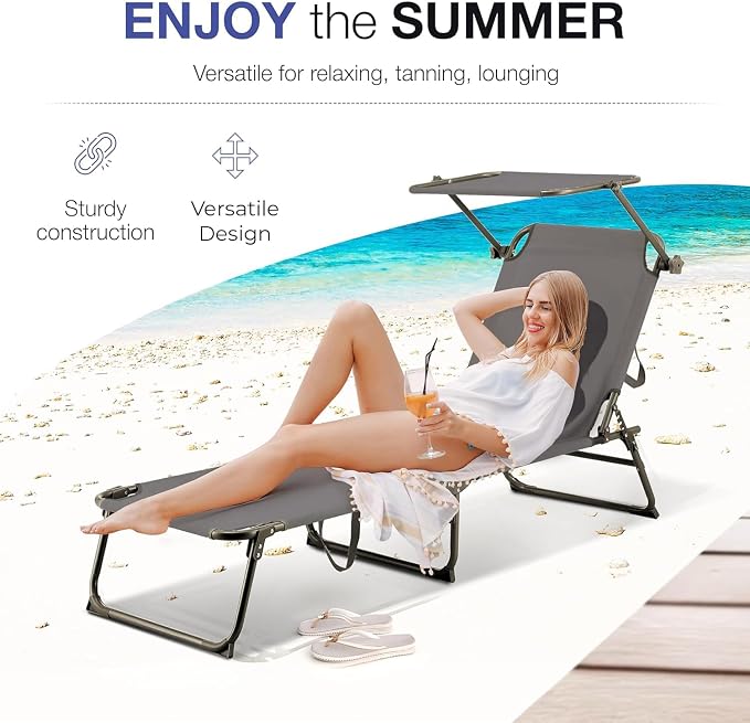 Outdoor Folding Lounge Chair - Image 7