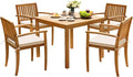 Greesum 5 Piece Patio Dining Set Outdoor Solid Wood Furniture by BuynowfromGreesum