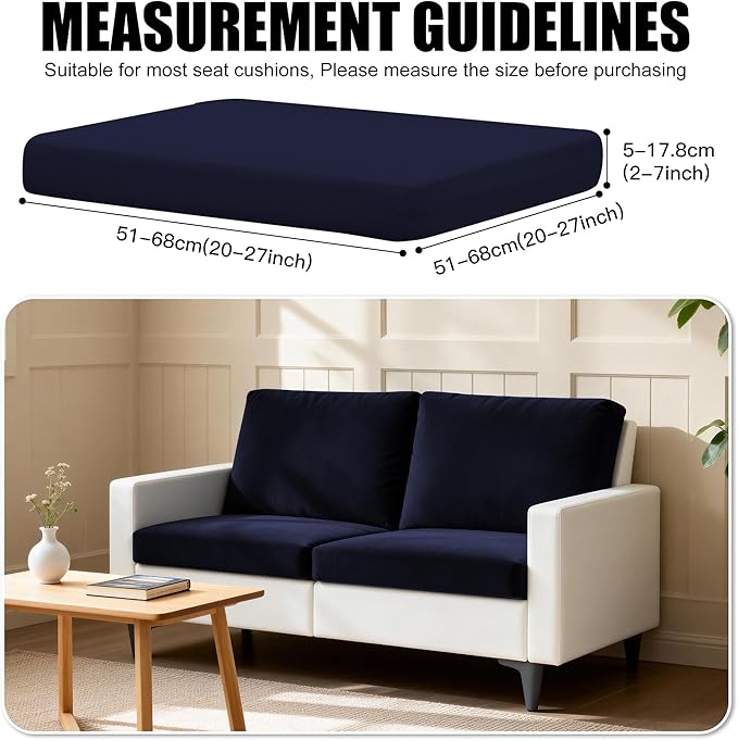 Cushion Covers Navy Stretch Fit Outdoor Patio Slipcovers