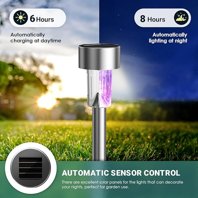 GIGALUMI Solar Lights Outdoor Waterproof, 20 Pack Multicolor, Garden Decor - Image 3