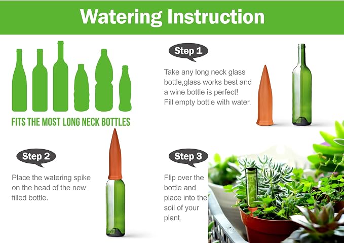 Automatic Plant Waterer Terracotta Self Watering Spikes Drippers Irrigation - Image 7