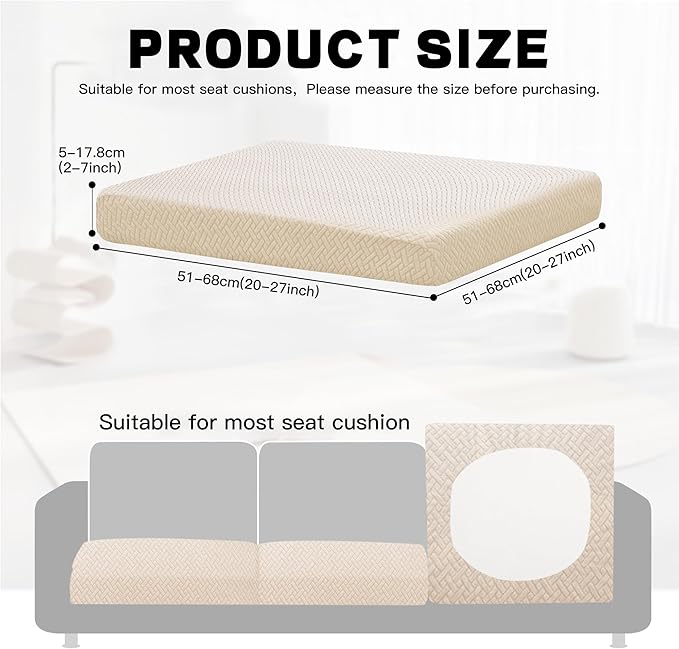 Outdoor Cushion Covers, 8 Pcs Mustard Yellow Fade-Resistant Patio Slipcovers