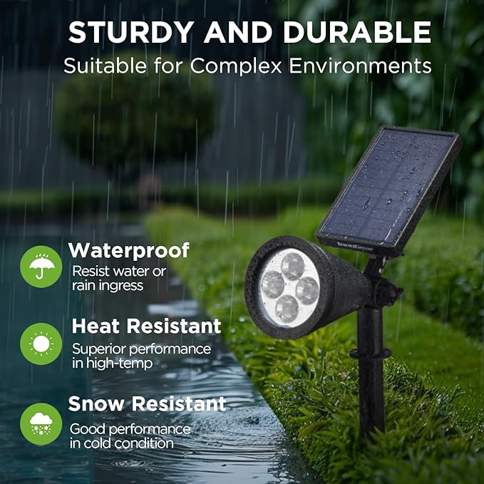 InnoGear Solar Spot Lights, Outdoor Solar Lights Solar Spotlights Flag Pole - Image 5
