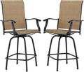 MFSTUDIO Outdoor Bar Stools Set of 2, Swivel Bar Height Patio Chairs Outdoor by MFSTUDIO