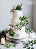 Artificial Flowers, 50 Silver White Foam Roses with Bendable Stems