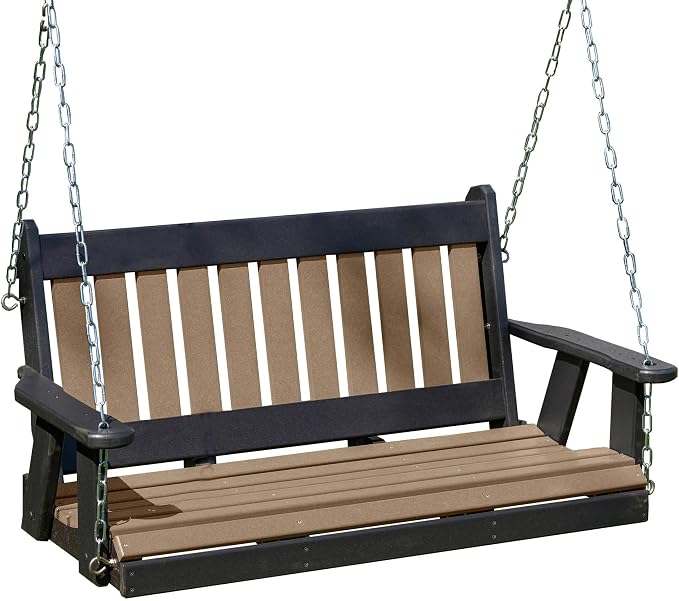 Poly Lumber Wood 4FT Mission Porch Swing Amish Craftsmandship Made in USA HDPE by Unknown